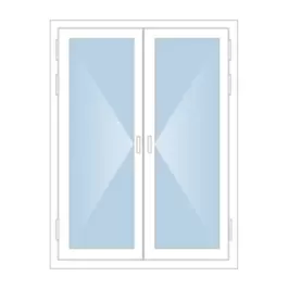 Входная двустворчатая алюминиевая дверь со стеклопакетом (холодная) в Москве заказать по ценам производителя с установкой «Лучшие окна»