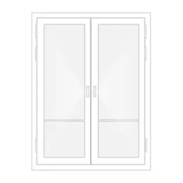 Входная двустворчатая алюминиевая дверь без стекла (холодная) в Москве заказать по ценам производителя с установкой «Лучшие окна»