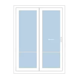 Раздвижная двухстворчатая алюминиевая дверь со стеклянными вставками в Москве заказать по ценам производителя с установкой «Лучшие окна»