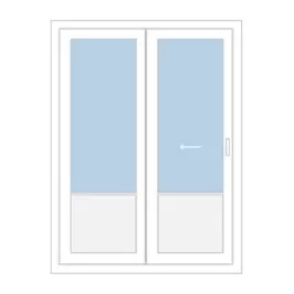 Раздвижная двухстворчатая алюминиевая дверь со стеклянной вставкой в Москве заказать по ценам производителя с установкой «Лучшие окна»