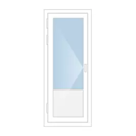 Теплая алюминиевая дверь со стеклянной вставкой в Москве заказать по ценам производителя с установкой «Лучшие окна»
