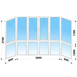 Панорамное остекление балкона и лоджии пластиковыми окнами (П-образный) в Москве заказать по ценам производителя с установкой «Лучшие окна»